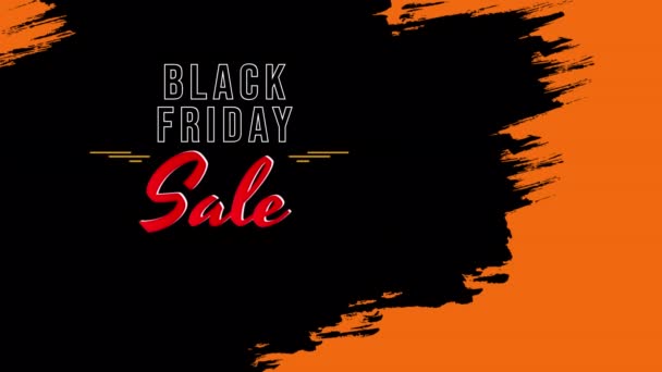 Animovaný Black Friday Banner Tlačítkem Shop Now Černooranžový Design — Stock video