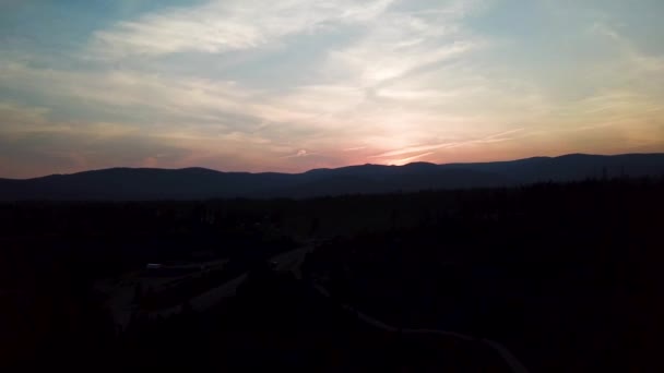 Contraste Atardecer Detrás Del Paisaje Montañoso Colorado Rocky Mountains Colorado — Vídeo de stock