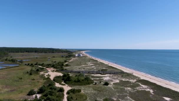 Krásný Výhled Krajinu Atlantský Oceán Modré Nebe Bez Mraků Národní — Stock video