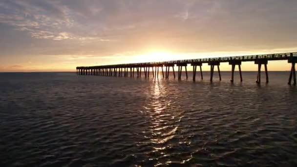 Muelle Muelle Del Condado Miller Muelle Pesca Durante Atardecer Panama — Vídeos de Stock