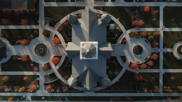 普罗沃市中心上空 Lds摩门寺宗教建筑 — 图库视频影像