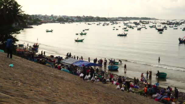 Aktivitäten Der Einwohner Der Mui Bucht Phan Thiet Provinz Binh — Stockvideo