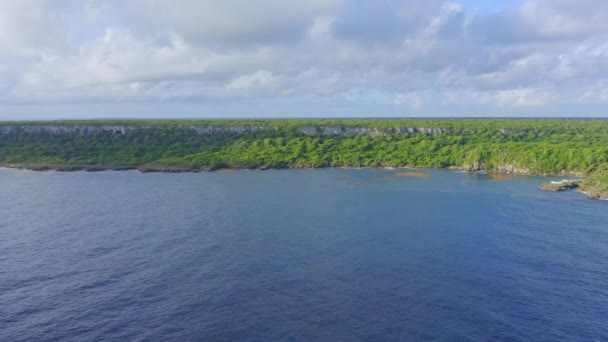 Panoraamanäkymät Laaja Luonto Maisema Parque Nacional Cotubanama Dominikaanisessa Tasavallassa Antenni — kuvapankkivideo