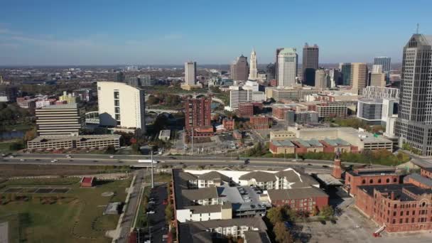 Columbus Ohio Aérea Derecha Izquierda — Vídeo de stock