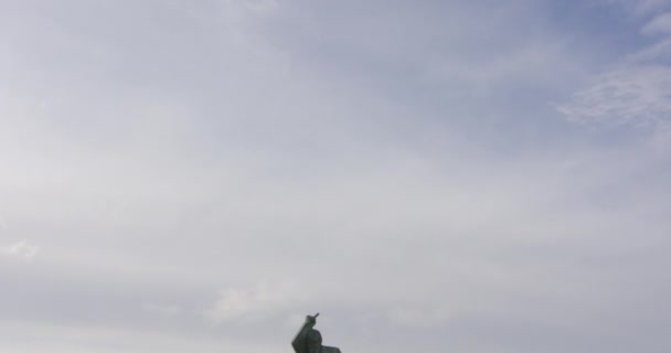 Estatua San Juan San Juan Junto Mar Con Fondo Cielo — Vídeos de Stock