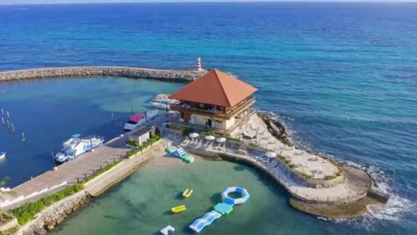 Restaurant Captain Kidd Yatch Club Und Marina Romana Catalina Dominikanische — Stockvideo