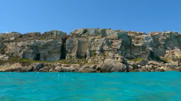 Sicilya Talya Daki Favignana Adası Ndaki Cala Rossa Koyu Nun — Stok video