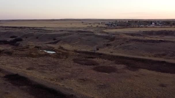 Drone Footage Pays Sur Les Terres Des Prairies Près Alberta — Video