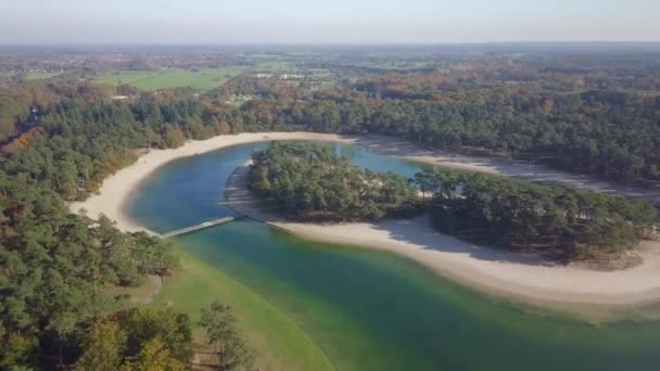 Veduta Aerea Drone Del Paradiso Tropicale Luogo Ricreativo Henschotermeer Utrecht — Video Stock