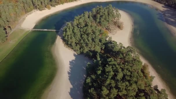 Vista Aérea Del Hermoso Lago Recreativo Del Henschotermeer Los Países — Vídeos de Stock