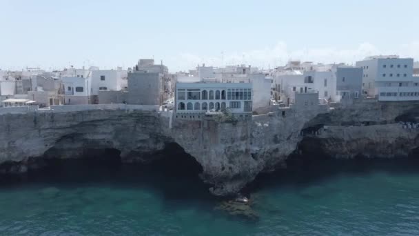 Polignano Mare Rocky Cliffside Italy Format Mp4 50P Bit Cinelike — Stok Video