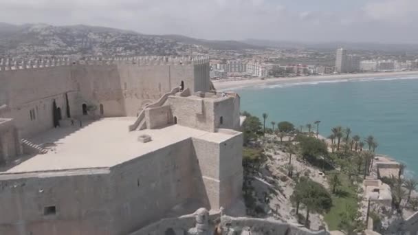Pescola Castle Coastline Spain 4Kformat Mov 25Fps Cinelike Ungraded — Stok Video