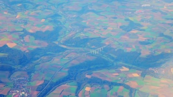 Vista Aérea Desde Plano Vastos Campos Agrícolas Alemania Rural — Vídeos de Stock