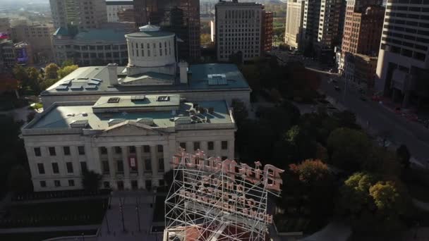 Columbus Ohio Başkenti Soldan Sağa Havadan — Stok video