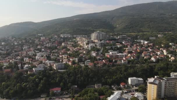 Skopje Macedonia Pemandangan Aerial Daerah Perumahan Hillside — Stok Video