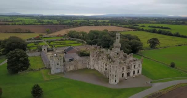 Duckett Grove Castle Ruiniert Pov Drohnenblick — Stockvideo