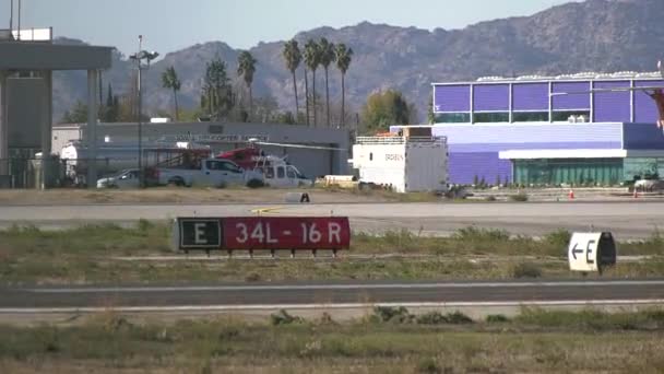 Fire Rescue Helicopter Preparing Take — Stock Video