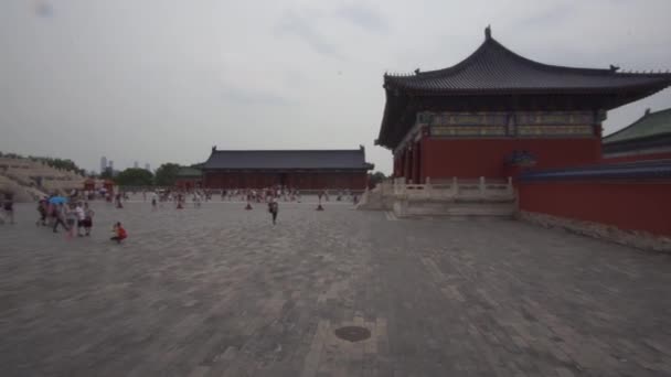 Άνθρωποι Επισκέπτονται Ναό Του Ουρανού Στην Απαγορευμένη Πόλη Πεκίνο Κίνα — Αρχείο Βίντεο