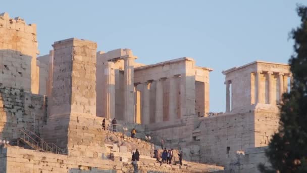 希腊雅典雅典卫城的帕台农神庙 — 图库视频影像