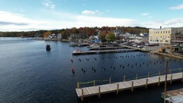 Wolfeboro Harbor Lake Winnipesaukee New Hampshire Usa Drone Aerial View — Stock Video