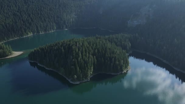 Black Lake Nationaal Park Durmitor Montenegro Drone Aerial View Van — Stockvideo