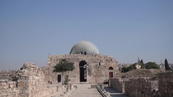 Umayyad Sarayı Kaldı Amman Kalesi Ürdün Yüzyıldan Kalma Simge — Stok video
