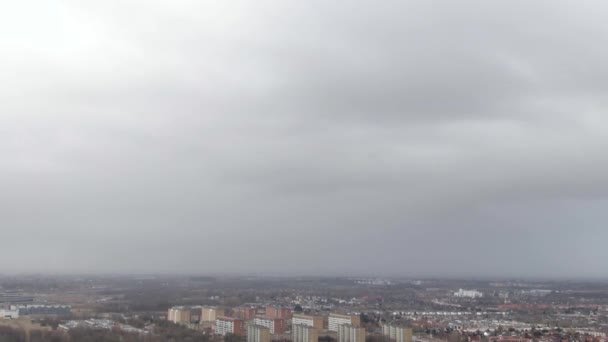 Inclinação Aérea Inverno Para Baixo Tiro Sobre Subúrbios Malmo Suécia — Vídeo de Stock