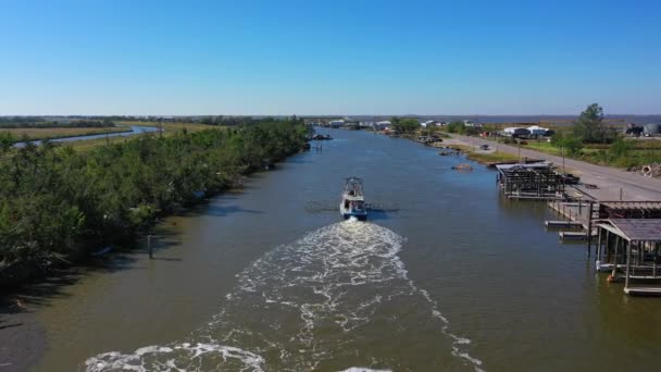 Vida Ocupada Bayou Chauvin Louisiana — Vídeo de Stock