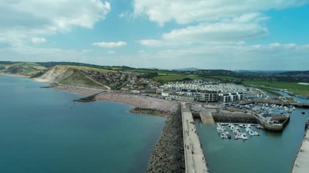 Ünlü Bridport Limanı Dorset Ngiltere Deki West Bay Sahili — Stok video