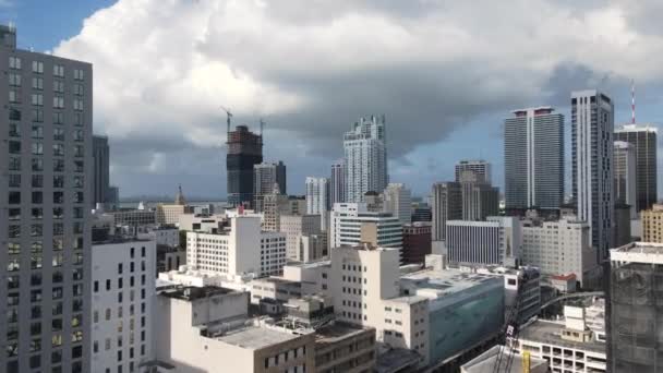 Het Centrum Van Miami Florida Usa Drone Aerial View Skyscrapers — Stockvideo