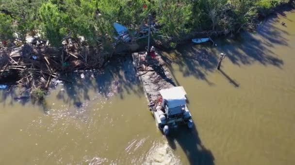 Schoonmaken Onderweg Orkaan Ida Chauvin Louisiana — Stockvideo