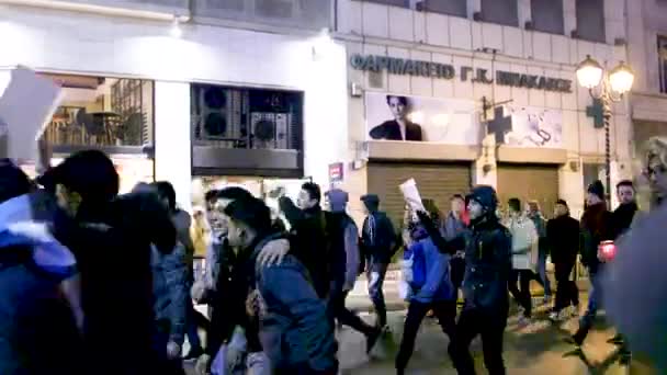 Demonstration Für Flüchtlingsrechte Auf Den Straßen Von Athen Griechenland — Stockvideo