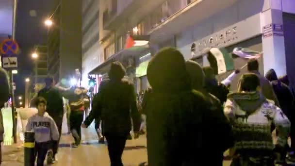 Demonstracja Sprawie Praw Uchodźców Ulicach Aten Grecja — Wideo stockowe