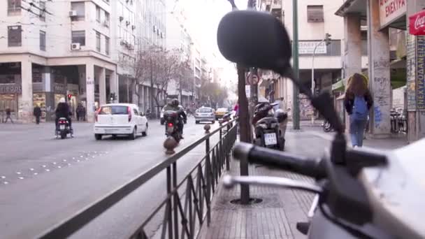 Atina Yunanistan Merkezinde Trafik — Stok video