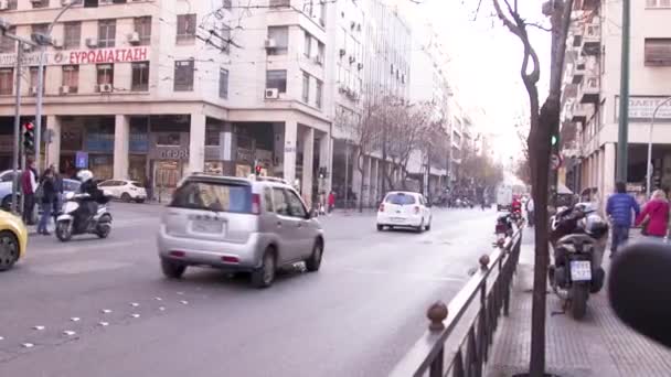 ギリシャアテネ中心部の道路 — ストック動画