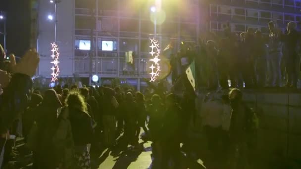 Demonstration Für Flüchtlingsrechte Auf Den Straßen Von Athen Griechenland — Stockvideo