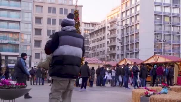 Weihnachtsmarkt Athen Griechenland — Stockvideo