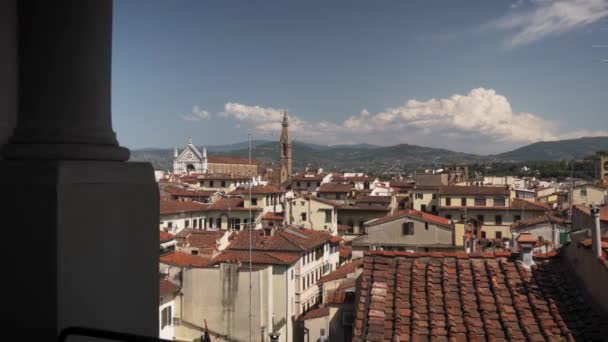 Revelando Panorama Cênico Renascimento Florença Cidade Itália — Vídeo de Stock