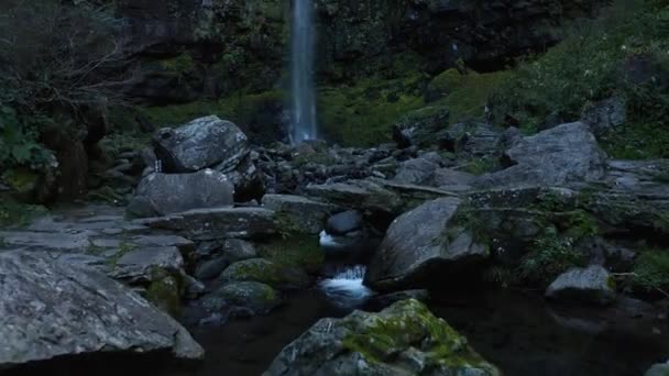 Paisaje Cascada Musgosa Volando Hacia Las Cataratas Amidaga Gifu Japón — Vídeos de Stock