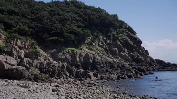 Acantilados Costeros Tomogashima Día Soleado Sobre Mar Interior Seto Japón — Vídeos de Stock