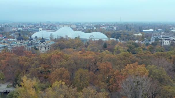 Szchenyi Thermaal Bad Buitenantenne Uitzicht Boedapest Hongarije — Stockvideo