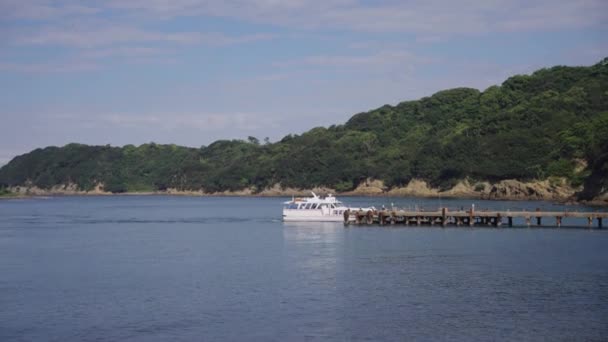 Tomogashima Awaji Adası Feribotu Japonya Wakayama Rıhtımına Yanaşıyor — Stok video