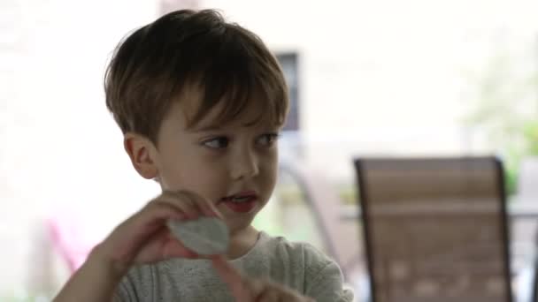 Niño Divirtiéndose Jugando Interior Casa — Vídeos de Stock