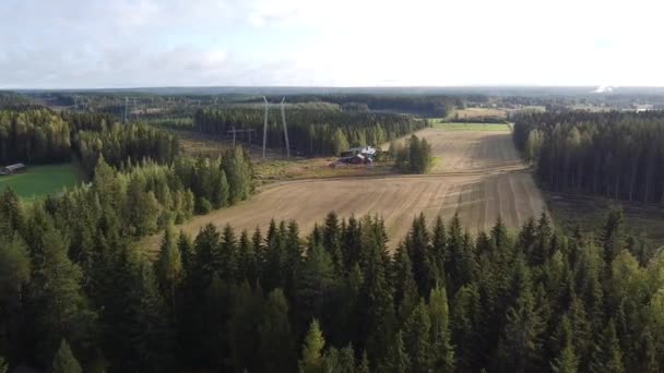 Landskapsbild Skogar Uleåborgs Nationalpark Finland Drone Överflygning — Stockvideo