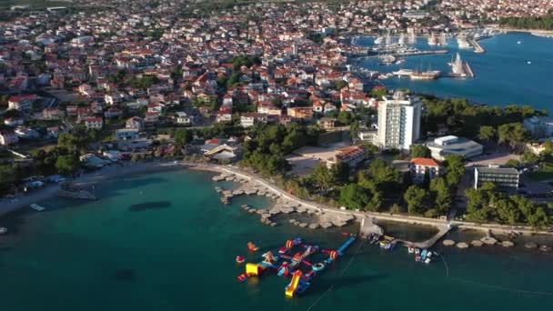 Adriastadt Vodice Touristenziel Dalmatien Kroatien Drohnenschuss Aus Der Luft — Stockvideo