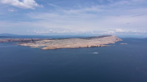 Crucero Ferry Través Del Mar Adriático Croacia Con Isla Rab — Vídeo de stock