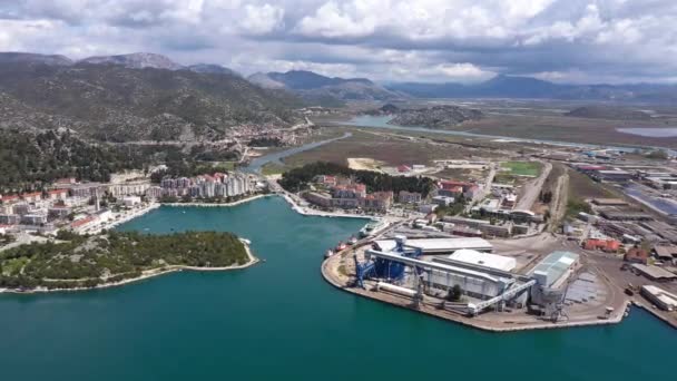 Porto Ploce Ploce Croazia Una Bella Giornata Estate Tiro Aereo — Video Stock