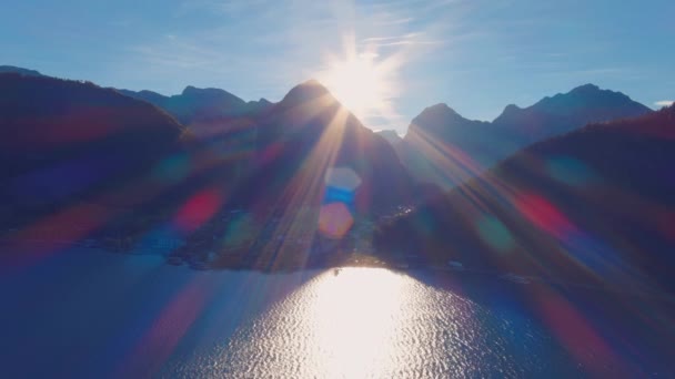 Perfekt Utsikt Över Himmelska Österrike Achensee Mountain Lake Vid Solnedgången — Stockvideo