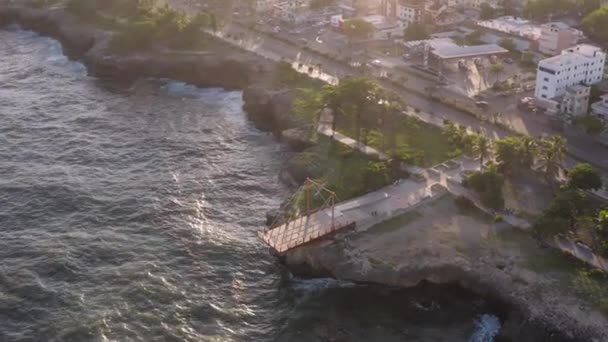 Ramp Struktur Byggd För Fiskare Santo Domingo Att Njuta Fiske — Stockvideo