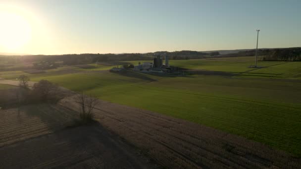 Pensylvánie Usa Farm Sunset Aerial — Stock video